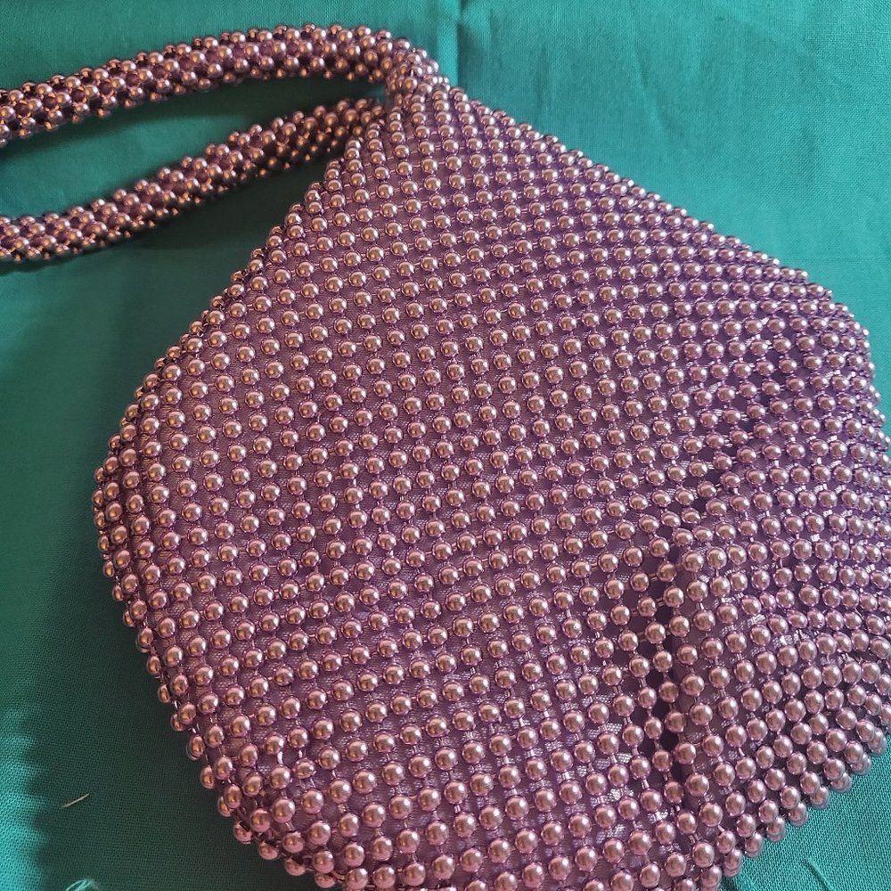 Purple Sparkle and Glitter Triangle Purse with Zipper Closure